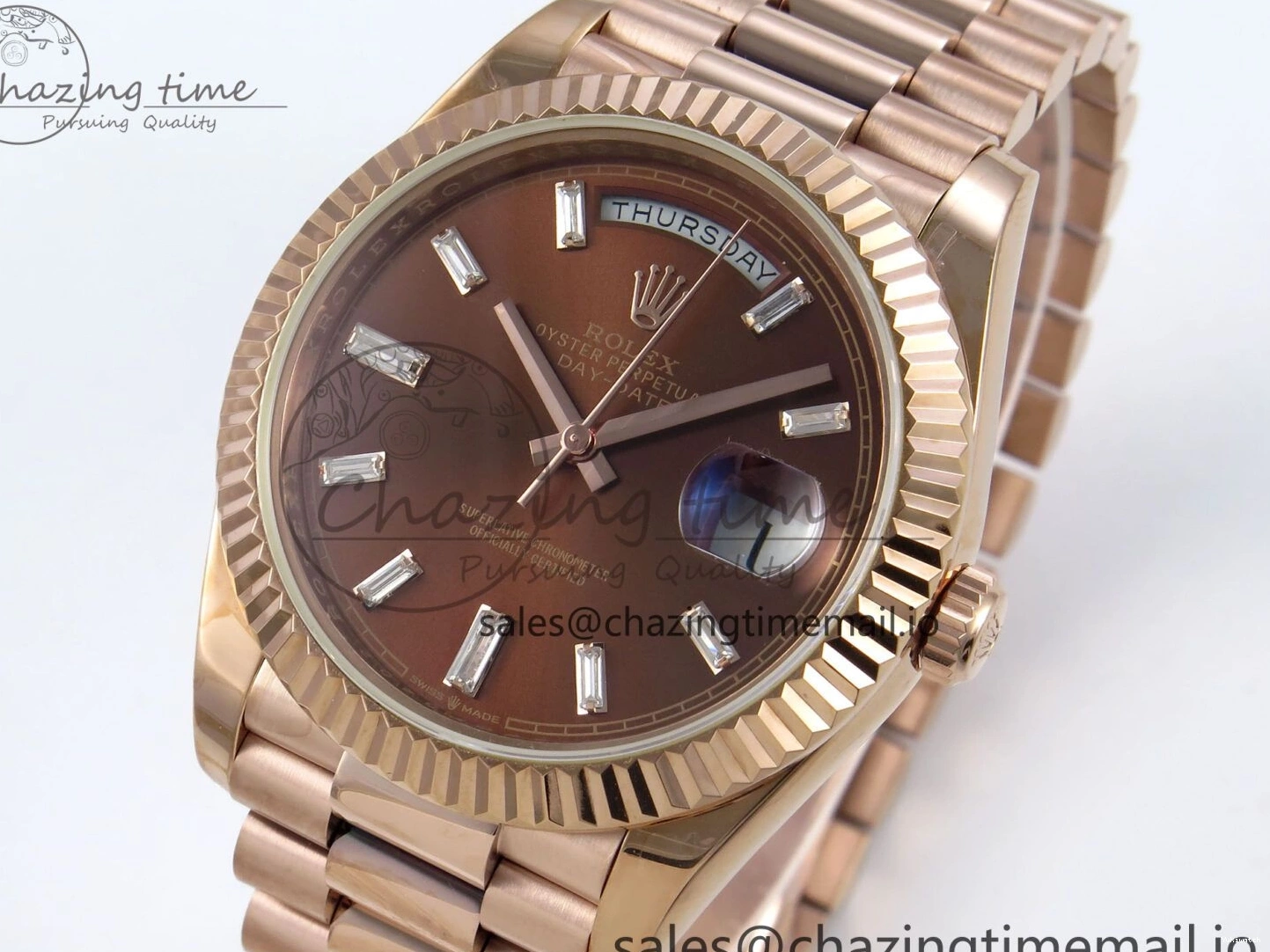 40 Date KF 1:1 (Gain Bracelet Brown Day on VR3255 228235 Edition Dial Weight) Crystal President RG Best 0107